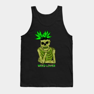 Skull and weed art Tank Top